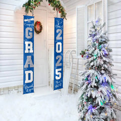 Graduation Decorations Silver 2025 Banner - for Class of 2025 - Graduates Party Supplies - OLESA