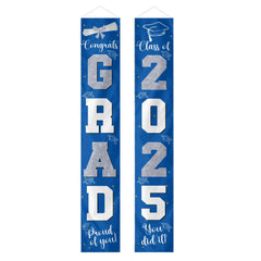 Graduation Decorations Silver 2025 Banner - for Class of 2025 - Graduates Party Supplies - OLESA