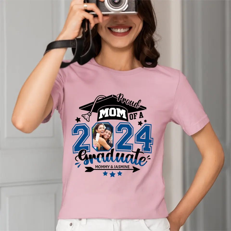 Graduation Mom Pride - Gifts for Mom - Custom Photo Personalized T-Shirt - OLESA