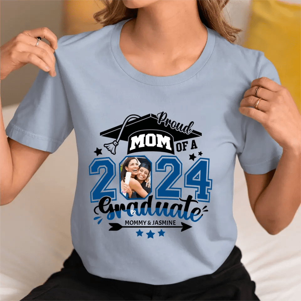 Graduation Mom Pride - Gifts for Mom - Custom Photo Personalized T-Shirt - OLESA