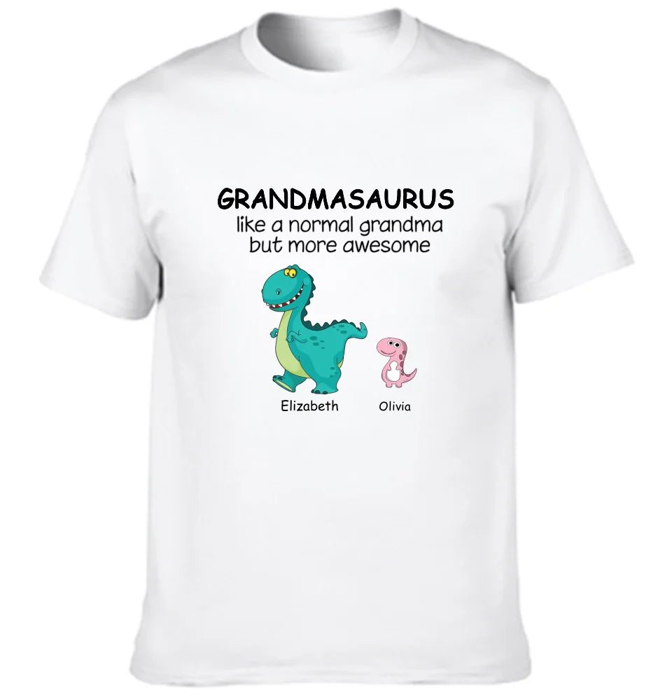 Grandma And The Children - Personalised Nickname Dinosaur T-Shirt - Gifts for Family - OLESA