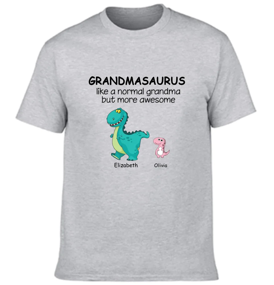 Grandma And The Children - Personalised Nickname Dinosaur T-Shirt - Gifts for Family - OLESA