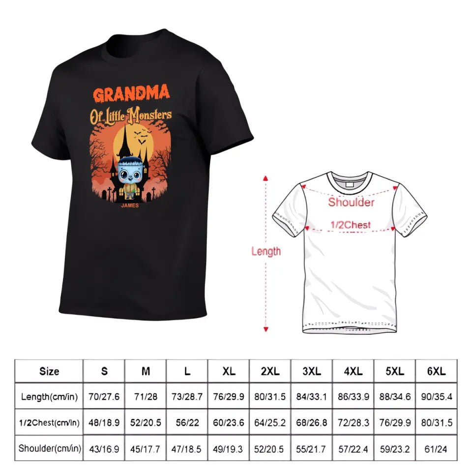 Grandma of Little Monsters - Family Personalized Custom T-shirts, a gift for Grandma and Grandpa - OLESA