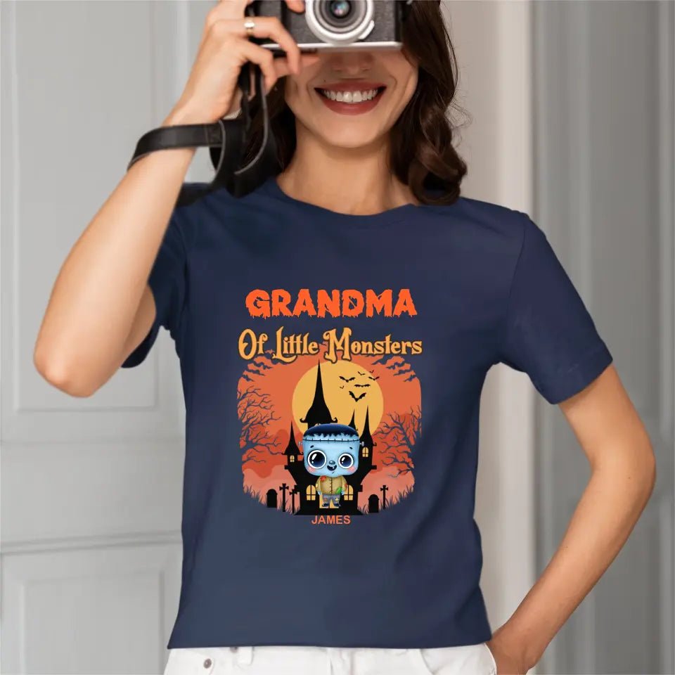 Grandma of Little Monsters - Family Personalized Custom T-shirts, a gift for Grandma and Grandpa - OLESA