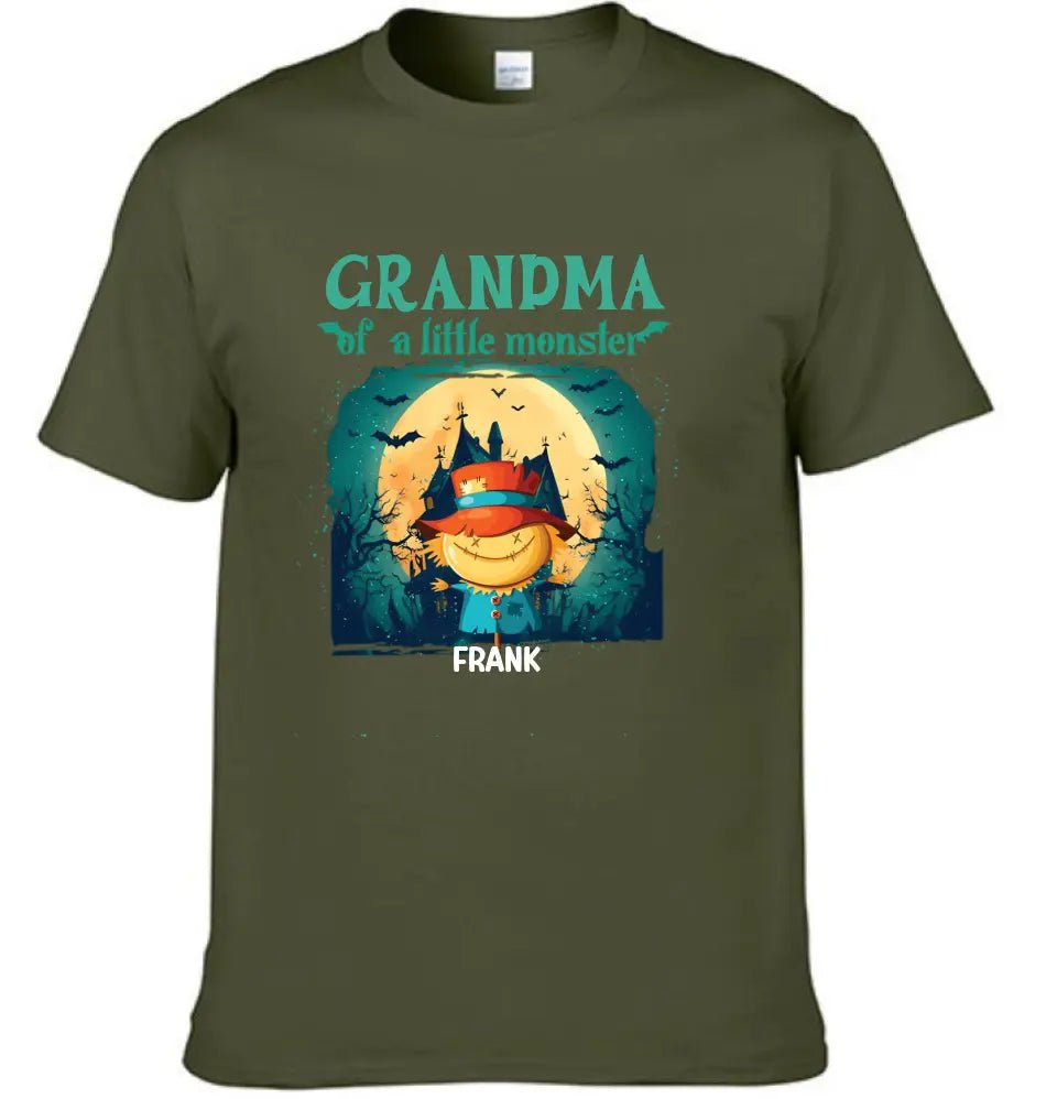 Grandma of Little Monsters - Personalized Family Custom T - Shirt - Halloween Gift for Grandma - OLESA