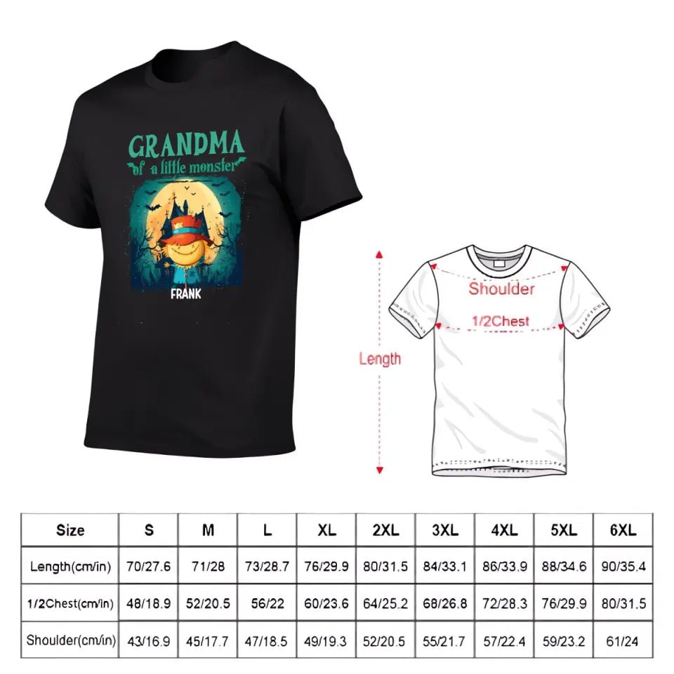 Grandma of Little Monsters - Personalized Family Custom T - Shirt - Halloween Gift for Grandma - OLESA