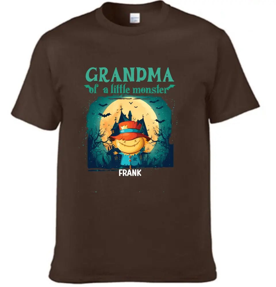 Grandma of Little Monsters - Personalized Family Custom T - Shirt - Halloween Gift for Grandma - OLESA