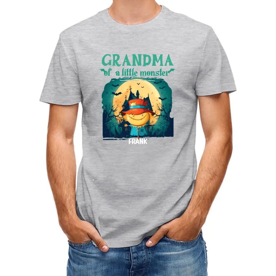 Grandma of Little Monsters - Personalized Family Custom T - Shirt - Halloween Gift for Grandma - OLESA