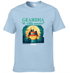 Grandma of Little Monsters - Personalized Family Custom T - Shirt - Halloween Gift for Grandma - OLESA