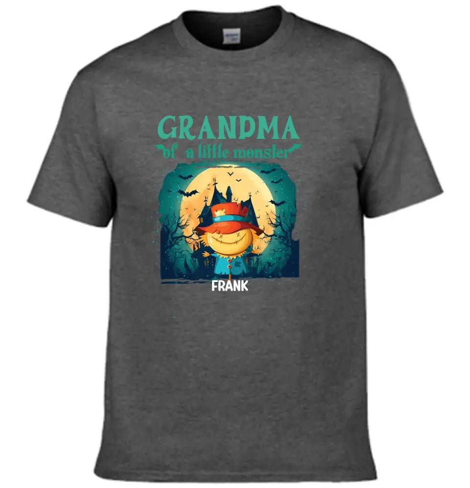 Grandma of Little Monsters - Personalized Family Custom T - Shirt - Halloween Gift for Grandma - OLESA