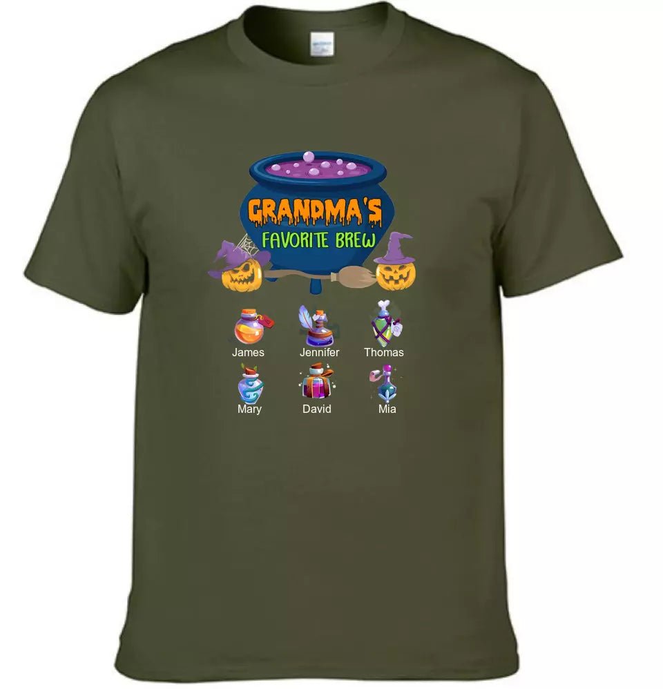 Grandma's Favorite Beer - Personalized T - Shirt, Halloween Gift - OLESA