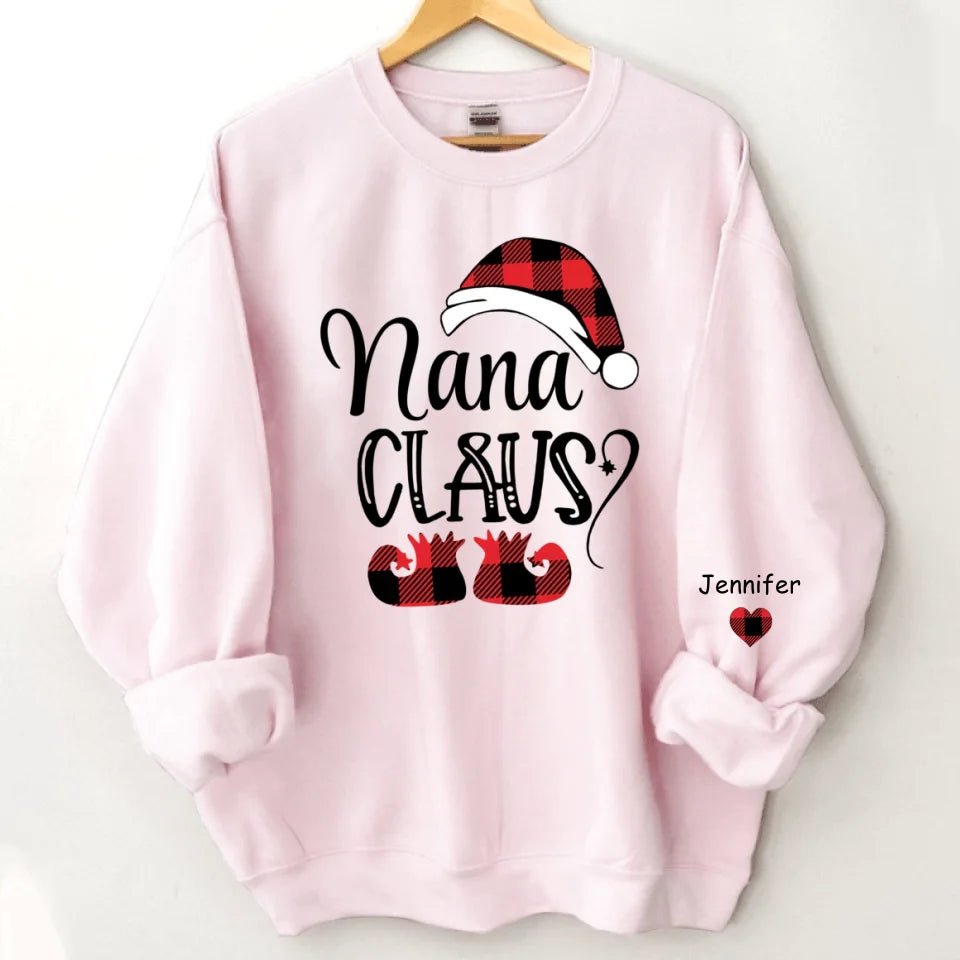 Happy Christmas - Personalised Nana Claus Christmas And Grandkids Sweatshirt - Gifts for Family - OLESA