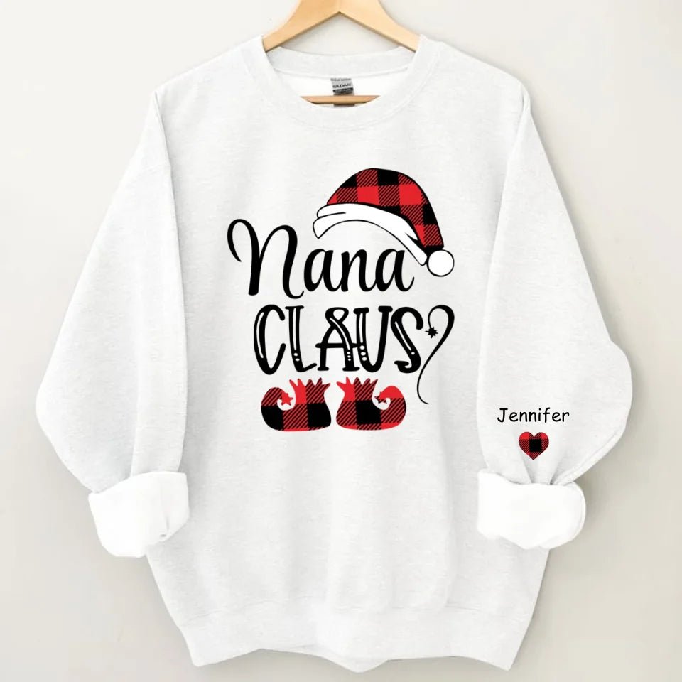 Happy Christmas - Personalised Nana Claus Christmas And Grandkids Sweatshirt - Gifts for Family - OLESA