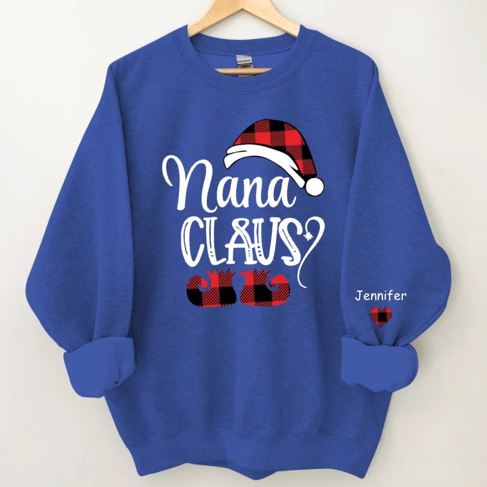 Happy Christmas - Personalised Nana Claus Christmas And Grandkids Sweatshirt - Gifts for Family - OLESA