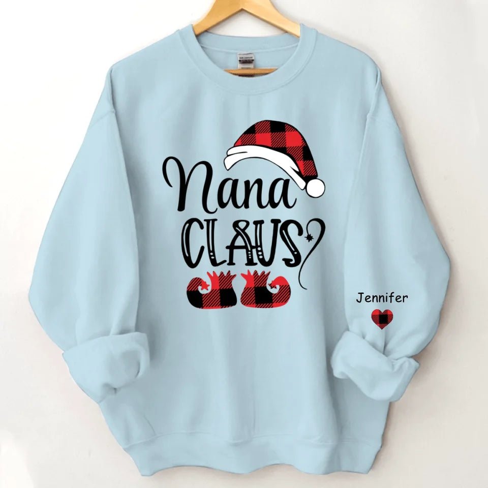 Happy Christmas - Personalised Nana Claus Christmas And Grandkids Sweatshirt - Gifts for Family - OLESA