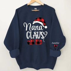 Happy Christmas - Personalised Nana Claus Christmas And Grandkids Sweatshirt - Gifts for Family - OLESA