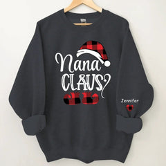 Happy Christmas - Personalised Nana Claus Christmas And Grandkids Sweatshirt - Gifts for Family - OLESA