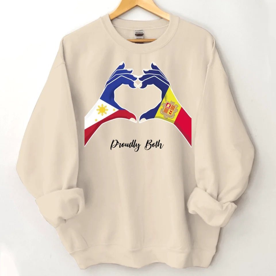 Heart of Two Hands Custom Clothing - Personalized Country and Title Friendly Sweatshirt - A Gift For Friend,Family - OLESA