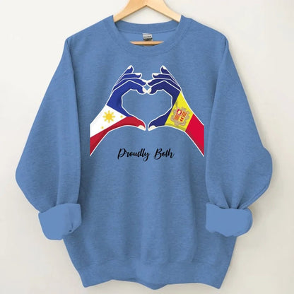 Heart of Two Hands Custom Clothing - Personalized Country and Title Friendly Sweatshirt - A Gift For Friend,Family - OLESA