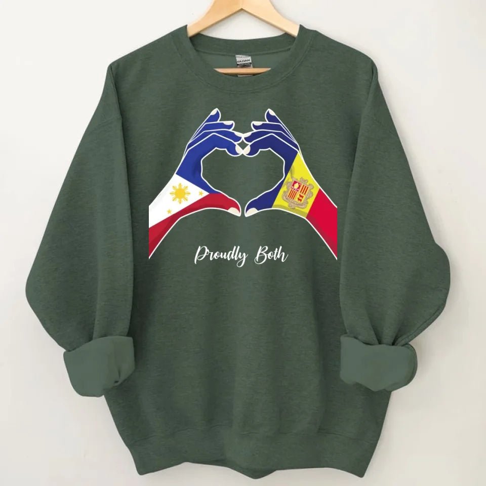 Heart of Two Hands Custom Clothing - Personalized Country and Title Friendly Sweatshirt - A Gift For Friend,Family - OLESA