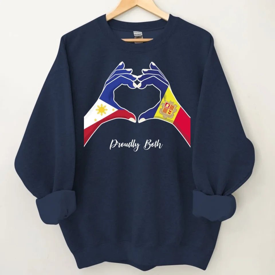 Heart of Two Hands Custom Clothing - Personalized Country and Title Friendly Sweatshirt - A Gift For Friend,Family - OLESA