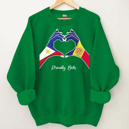 Heart of Two Hands Custom Clothing - Personalized Country and Title Friendly Sweatshirt - A Gift For Friend,Family - OLESA