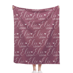 Heart Shaped Child Name Blanket Personalized Heart Shaped Blanket - OLESA