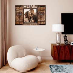 Home is where the heart is - Personalized Custom Pictures of Flag Canvas - Gifts for Couples, Husbands and Wives - OLESA