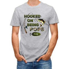 Hooked On Being Grandpa Fishing Camouflage Personalized Shirt, Father's Day Gift For Grandpa, Dad, Husband - OLESA