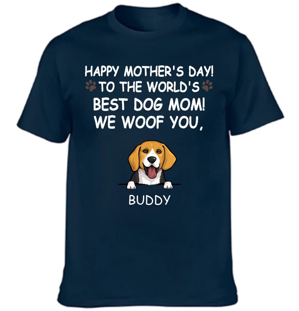 Hurrah For Dog Mom - Personalised Dog Graphic T-Shirt - A Gift for Dog Lovers,Owners - OLESA