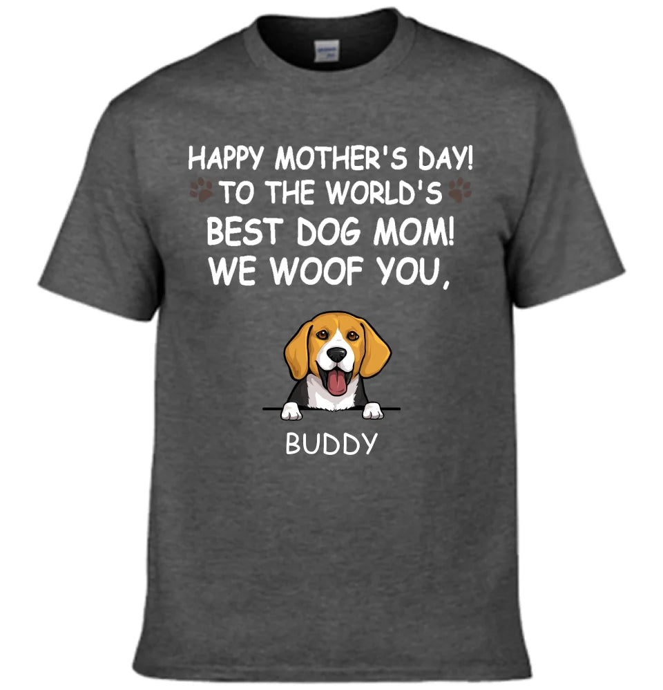 Hurrah For Dog Mom - Personalised Dog Graphic T-Shirt - A Gift for Dog Lovers,Owners - OLESA