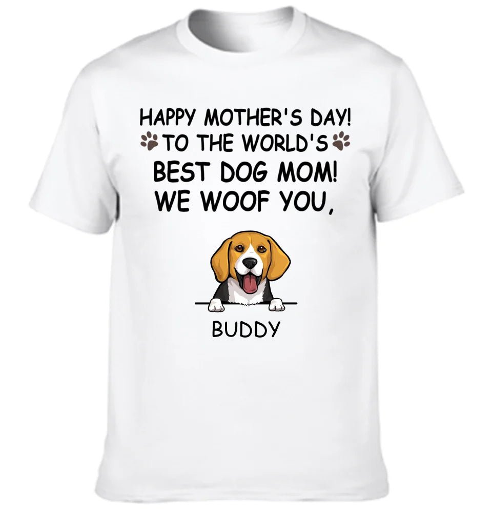 Hurrah For Dog Mom - Personalised Dog Graphic T-Shirt - A Gift for Dog Lovers,Owners - OLESA