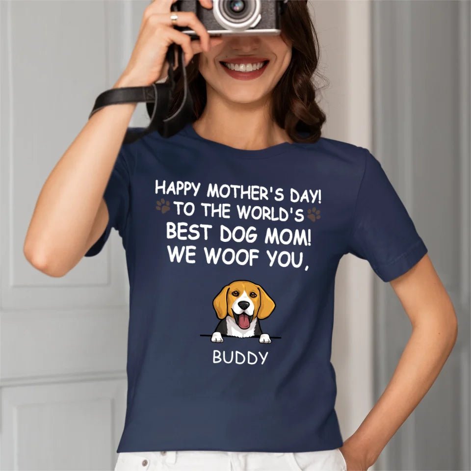 Hurrah For Dog Mom - Personalised Dog Graphic T-Shirt - A Gift for Dog Lovers,Owners - OLESA