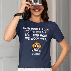 Hurrah For Dog Mom - Personalised Dog Graphic T-Shirt - A Gift for Dog Lovers,Owners - OLESA