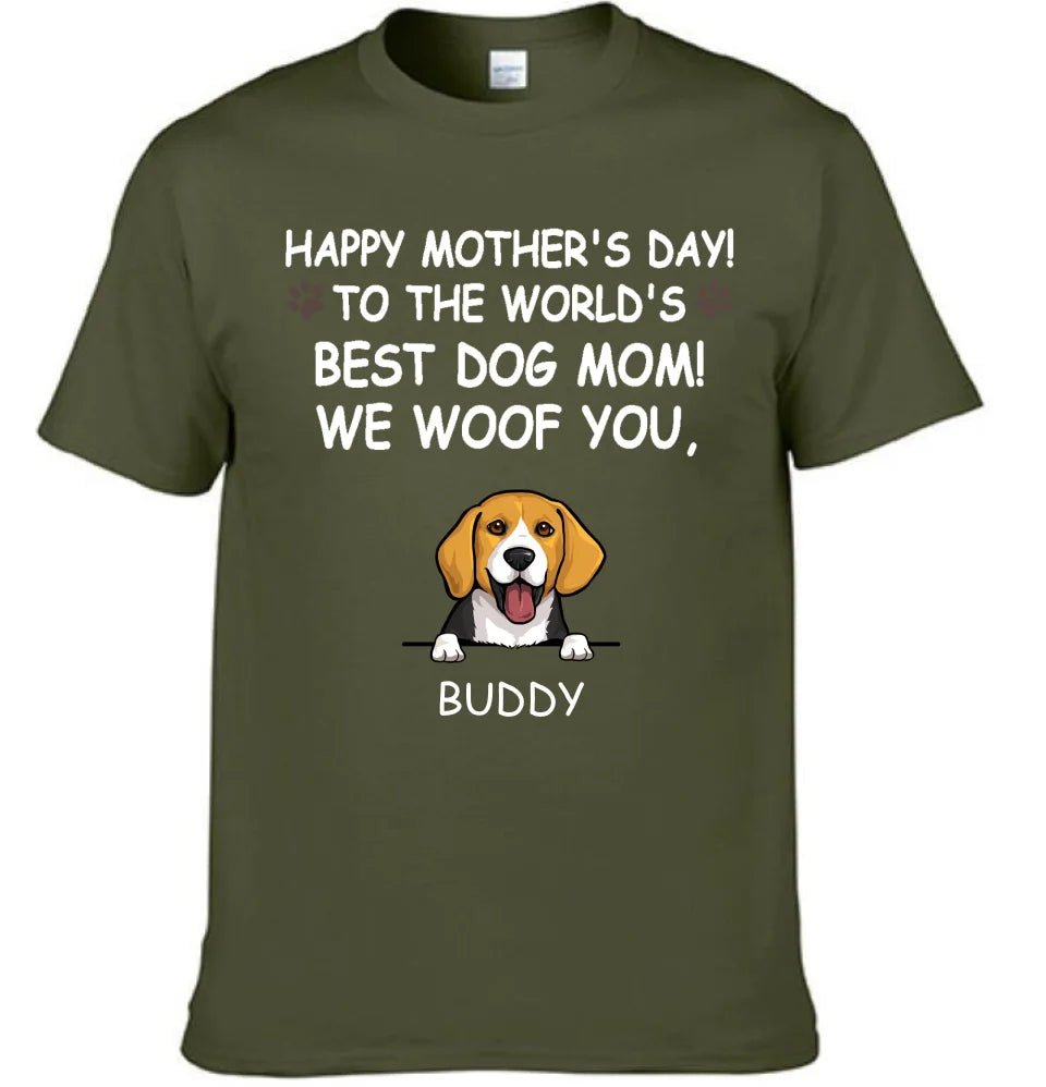 Hurrah For Dog Mom - Personalised Dog Graphic T-Shirt - A Gift for Dog Lovers,Owners - OLESA