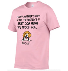 Hurrah For Dog Mom - Personalised Dog Graphic T-Shirt - A Gift for Dog Lovers,Owners - OLESA