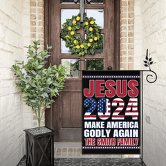 Jesus 2024 Make America Godly Again Garden Flag, Believers of God Faith - OLESA