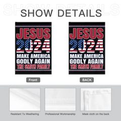 Jesus 2024 Make America Godly Again Garden Flag, Believers of God Faith - OLESA