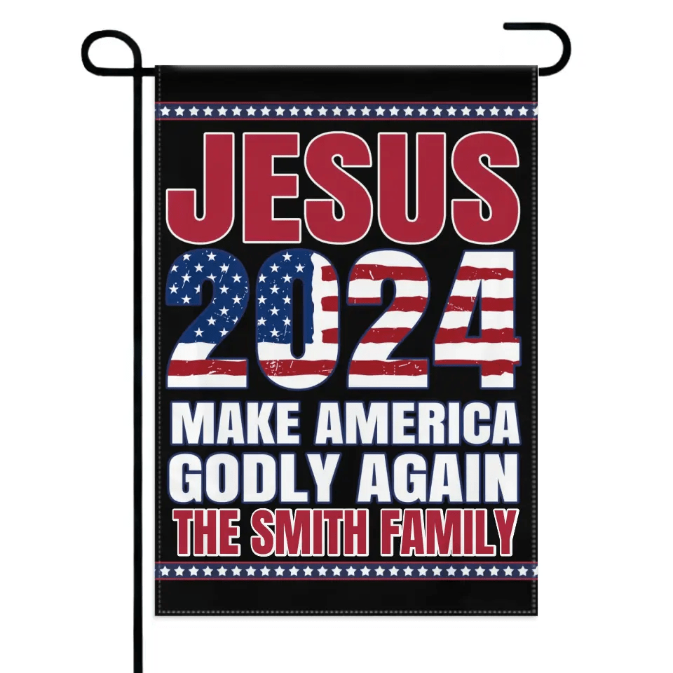 Jesus 2024 Make America Godly Again Garden Flag, Believers of God Faith - OLESA