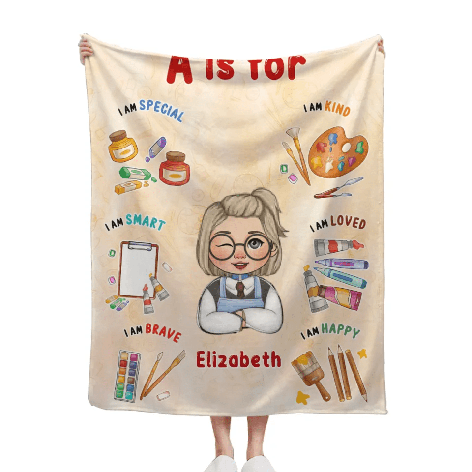 Kid's Dream Job Custom Blanket - Personalised Name And different character jobs Blanket - A Gift For Child - OLESA