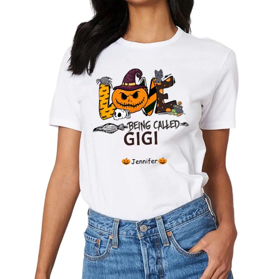 Love Being Called Grandma Halloween - Personalized T - Shirt - A Halloween Gift for Grandma - OLESA