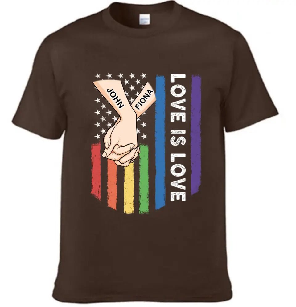 Love Is Love - Personalized Unisex T-shirt For Couples, a Gift For Your Loved One - OLESA