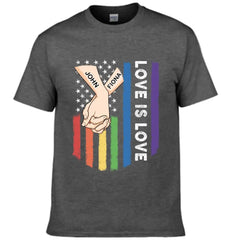 Love Is Love - Personalized Unisex T-shirt For Couples, a Gift For Your Loved One - OLESA