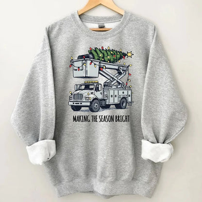 Making The Season Bright - Customized Christmas Sweatshirts - Christmas Gifts for the Family - OLESA