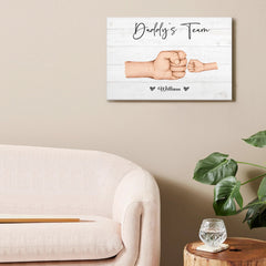Mother Or Daddy & Kids, Together We're A Team - Personalized Canvas Painting - OLESA