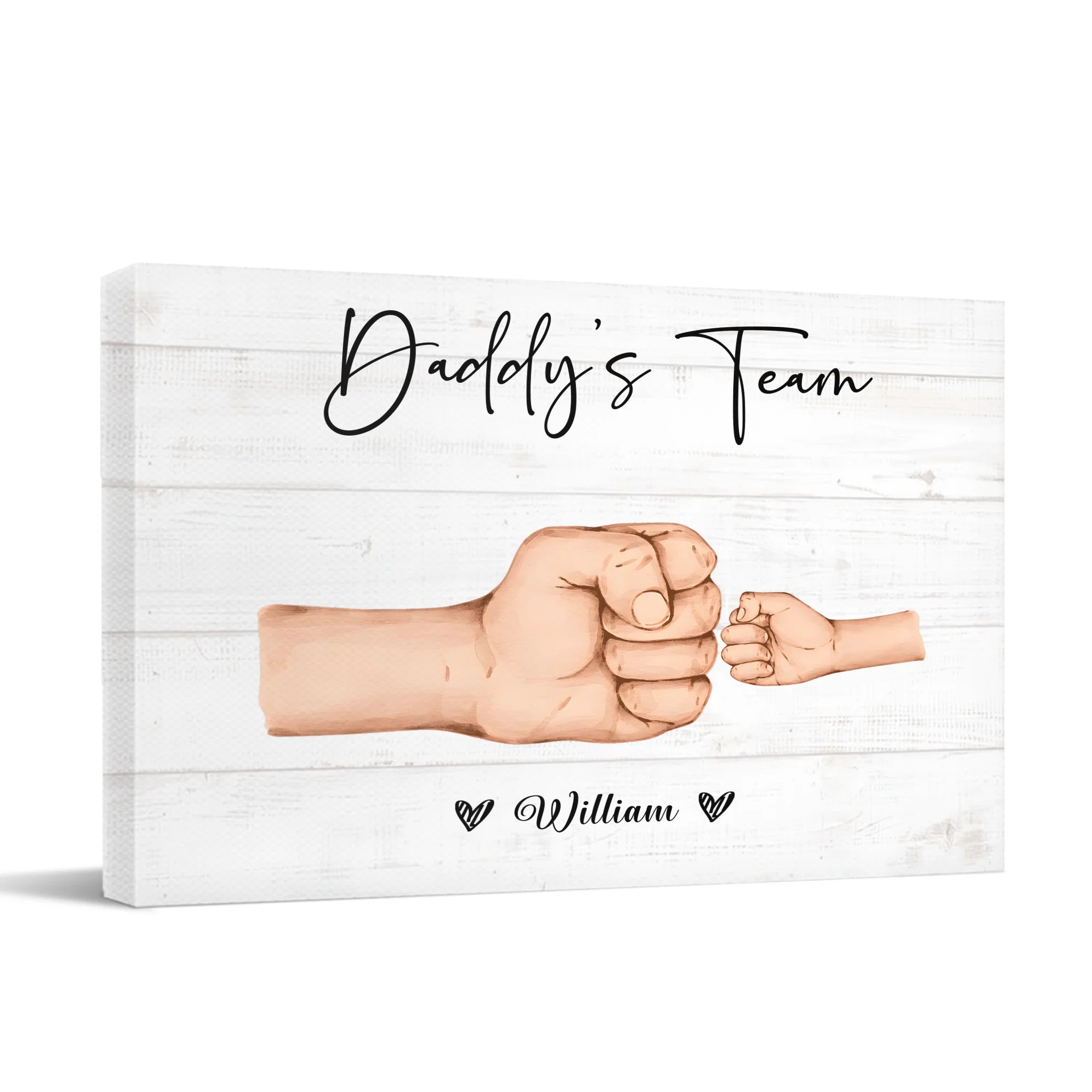 Mother Or Daddy & Kids, Together We're A Team - Personalized Canvas Painting - OLESA