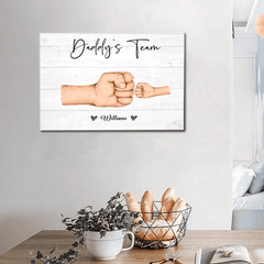 Mother Or Daddy & Kids, Together We're A Team - Personalized Canvas Painting - OLESA