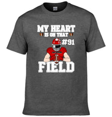 My Heart Is On That Field - Personalised Football Game Day T-Shirt - A Gift for Players,Family,Friend - OLESA