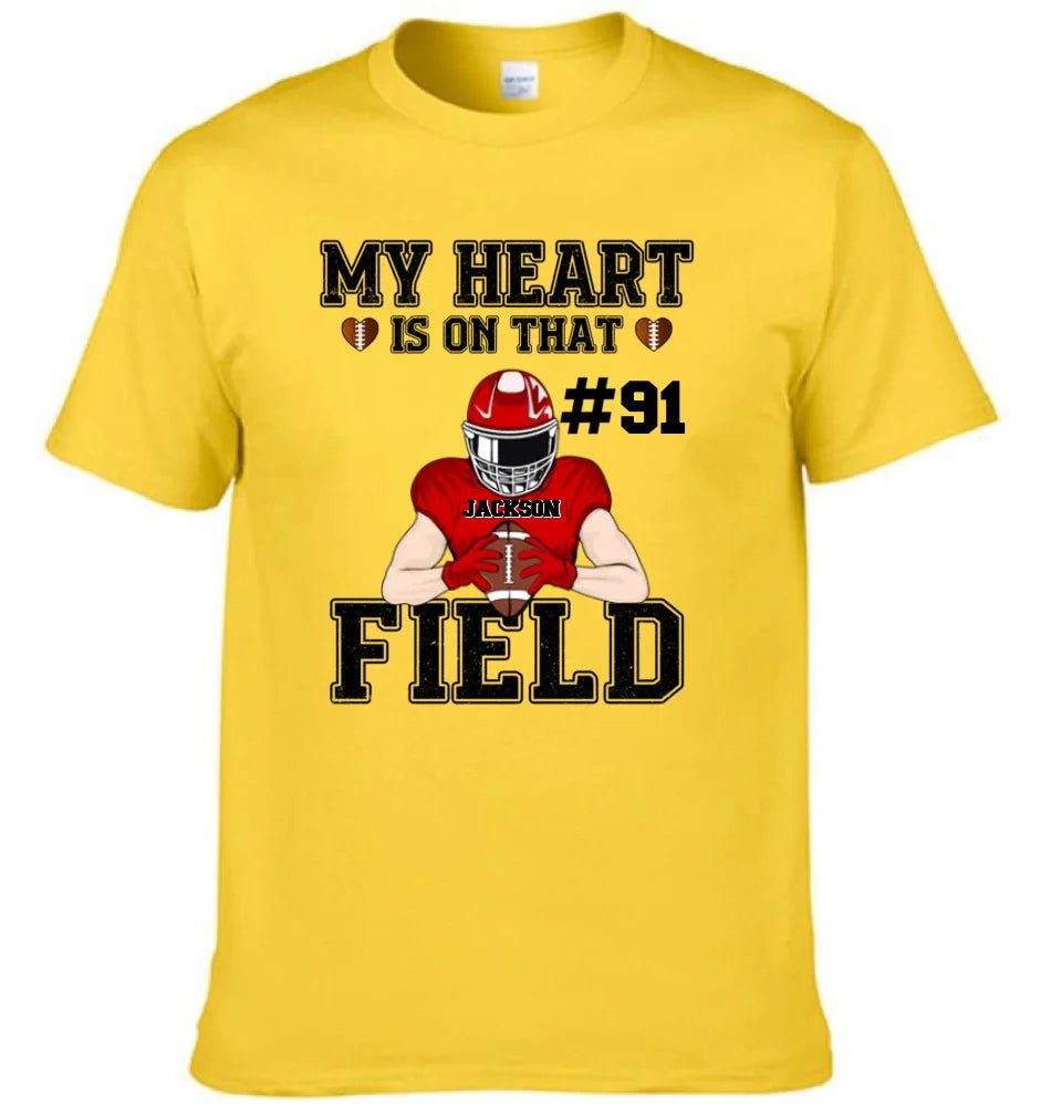 My Heart Is On That Field - Personalised Football Game Day T-Shirt - A Gift for Players,Family,Friend - OLESA