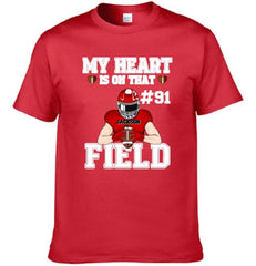 My Heart Is On That Field - Personalised Football Game Day T-Shirt - A Gift for Players,Family,Friend - OLESA